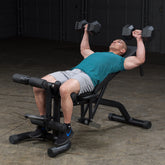 Multiple Angles Adjustable Weight Bench for Home & Commercial Gym (FID46) - Flat, Incline & Decline Bench for Workout Strength Training - Black